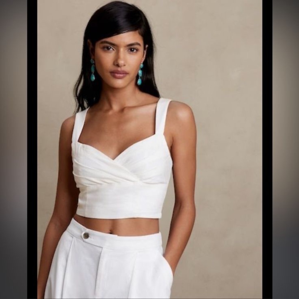 Banana Republic Linen Blend Crossover Bra Top